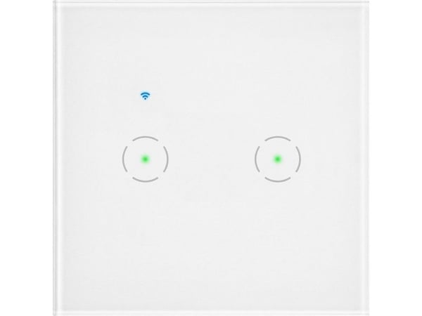 Orno dobbel innfelt bryter for Wi-Fi Tuya Smart Home, hvit