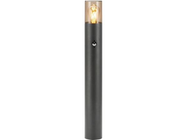 ORNO utendørs vegglampe stolpe SALVIA Z PIR E27 15W, IP54, 50 cm grå