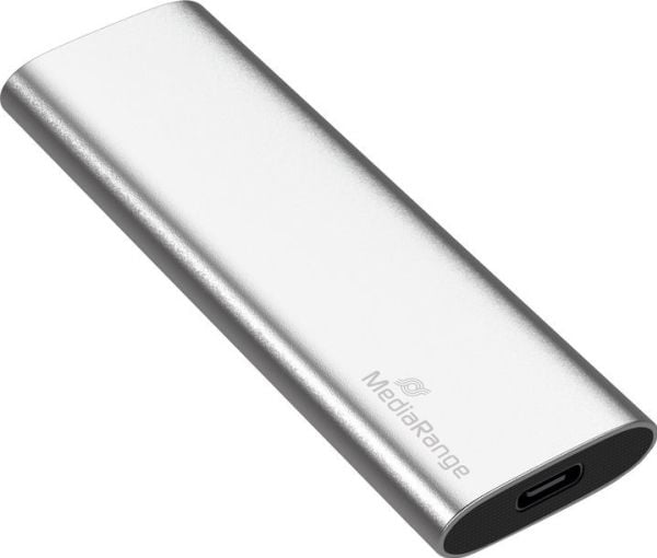 MediaRange MR1101 - SSD - 240 GB - ekstern (bærbar) - M.2 - USB 3.2 Gen 2 (USB-C kontakt) - sølv