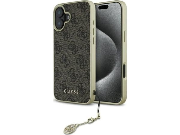 Guess 4G Charms Collection iPhone 16 Plus-skal - brun