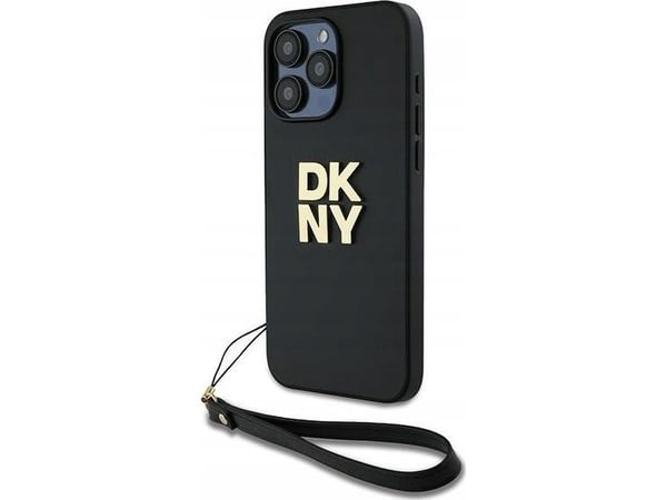 DKNY DKHCP16LPBSWSK Apple iPhone 16 Pro 6.3 "Kotelo Musta rannehihna Stock Logo