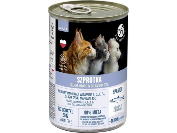 Pet Republic kattemat KOT pose 400 g szprotk a i saus /12