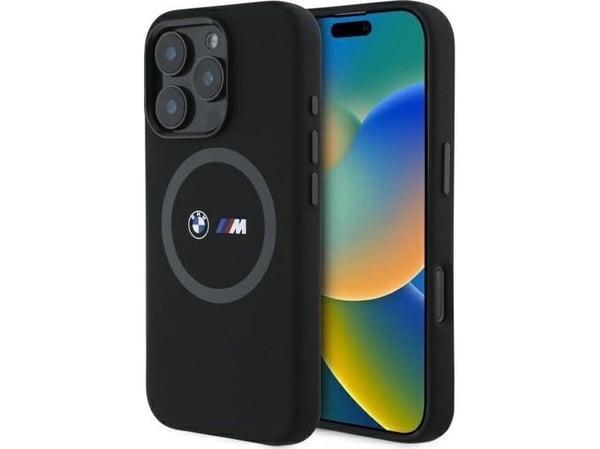 BMW M Silicone Printed Ring MagSafe-skal för iPhone 16 Pro Max - svart