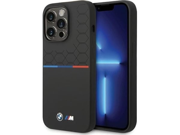 BMW silikonmønster-deksel til Apple iPhone 15 Pro – svart