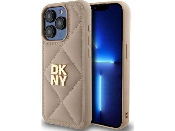 DKNY DKHCP15XPQDSLE iPhone 15 Pro Max 6,7" deksel i gul Quilted Stack Logo