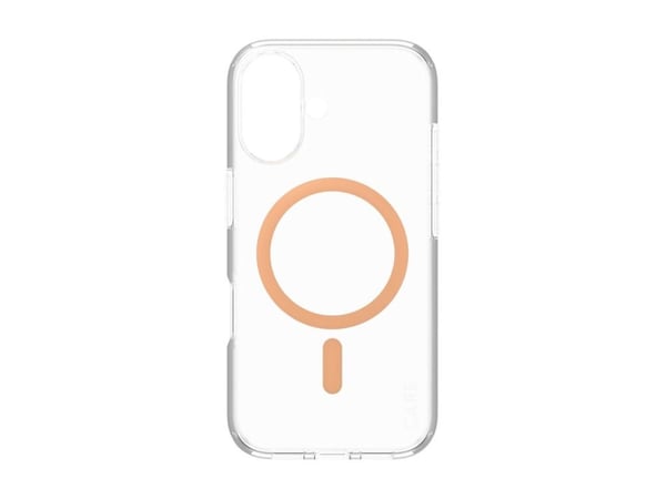 CARE by PanzerGlass Urban Combat - Baksidedeksel for mobiltelefon - MagSafe-samsvar - resirkulert plast - gjennomsiktig, ferskenfarge - for Apple i...