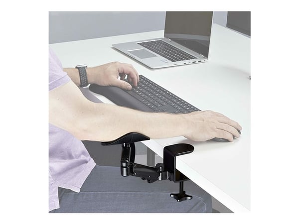 Startech Adjustable Arm Rest For Desk, Clamp-On Install/No Drilling - Monteringssett (armstøtte) - plastikk, aluminium, stål - svart - skrivebordsm...