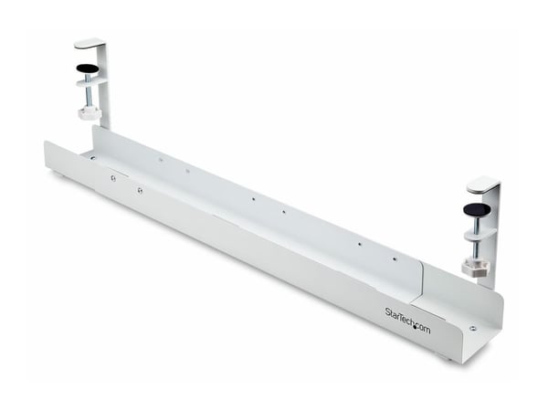 Startech Under Desk Cable Management Tray, Clamp-on Installation - Kabelstyringsskuff - monterbar under skrivebord - hvit - 120 cm