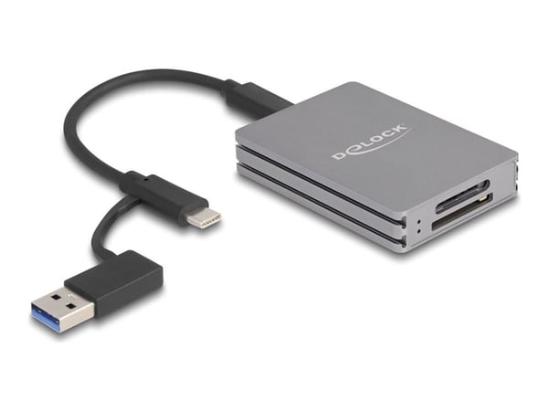 Delock - Kortleser (CFexpress Type A, SD, SDHC, SDHC UHS-I, SDHC UHS-II, SDXC, SDXC UHS-I, SDHC UHS-II, SD 3.0 UHS-I, SD 4.0 UHS-II) - USB-C 3.2 Gen 2
