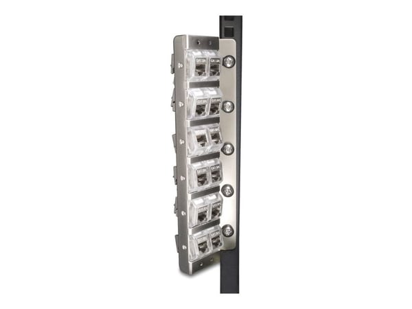 Delock - Modular insert holder (vertikal) - tiltable - rackmonterbar, veggmonterbar - sølv - 10"/19" - 12 porter