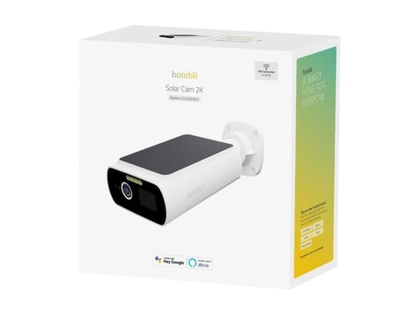 Hombli Solar Cam - Nettverksovervåkingskamera - kule - utendørs - vanntett - farge (Dag og natt) - 3,7 MP - 2560 x 1440 - 2K - lyd - Wi-Fi - 2.4GHz...