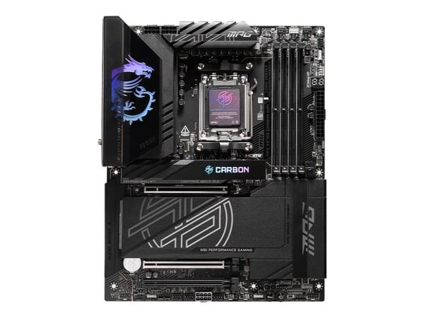 MSI MPG X870E CARBON WIFI - Hovedkort - ATX - Socket AM5 - AMD X870E Chipset - USB 3.2 Gen 2, USB4, USB-C 3.2 Gen 2x2 - 2.5 Gigabit LAN, 5 Gigabit ...