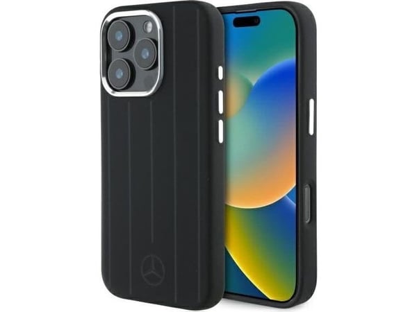 Mercedes MEHMP16X23SUVSK Apple iPhone 16 Pro Max 6.9 "Puhelinkotelo musta silikoni pystysuora Tonal raidat MagSafe