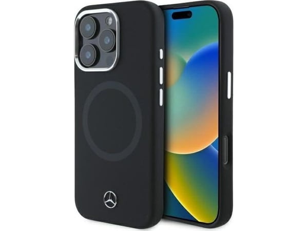 Mercedes MEHMP16L23SUTTK Apple iPhone 16 Pro 6,3" etui for telefon svart hard silikon Tonal Logo MagSafe
