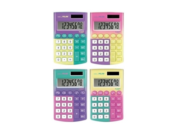 Milan 159512SN, Lomme, Skjerm, 8 sifre, 1 linjer, Batteri/Solcelle, Flerfarget