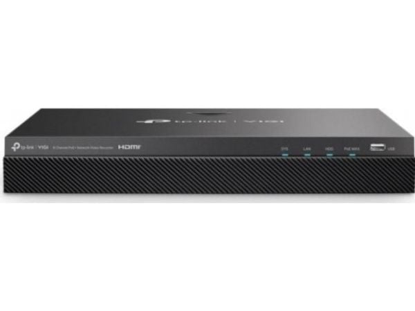 TP-Link VIGI NVR2008H-8MP, 8 kanaler, 3840 x 2160 piksler, 3840x2160, 1920x1080, 1680x1050, 1440x900, 1280x1024, 1280x720, G.711, G.711u, G.726, H....