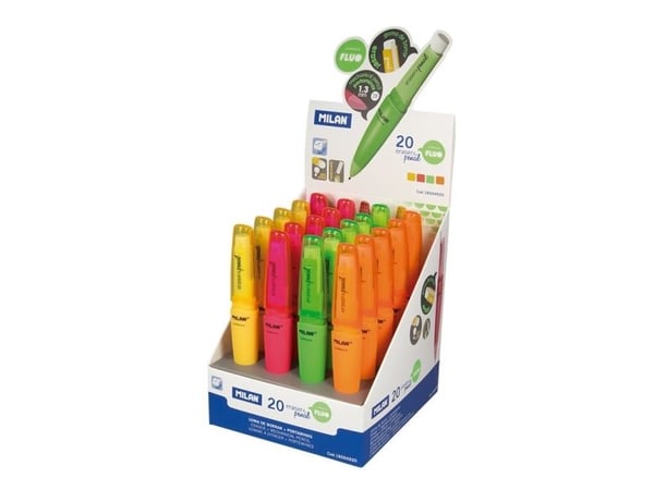 Milan 18504920, Flerfarget, Plast, Grå, 2B, 1,3 mm, Uttrekkbar