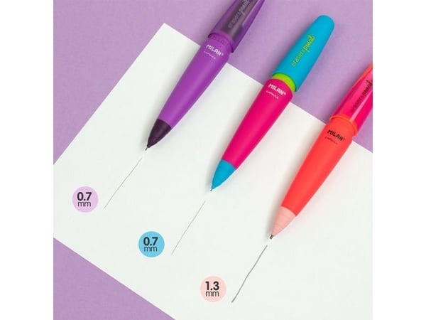 Milan 18504920, Flerfarget, Plast, Grå, 2B, 1,3 mm, Uttrekkbar
