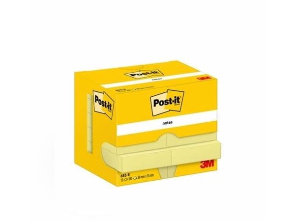 Post-It 7100290163, Suorakulmio, Keltainen, Paperi, 51 mm, 38 mm, 100 arkkia
