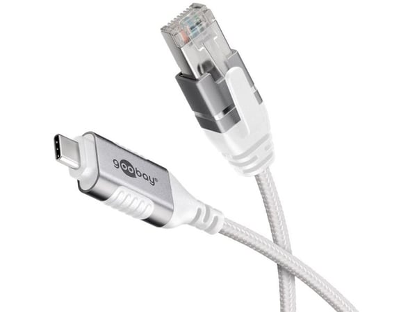 Goobay 74390, USB 3.1 type A, RJ45, 7,5 m, hvit
