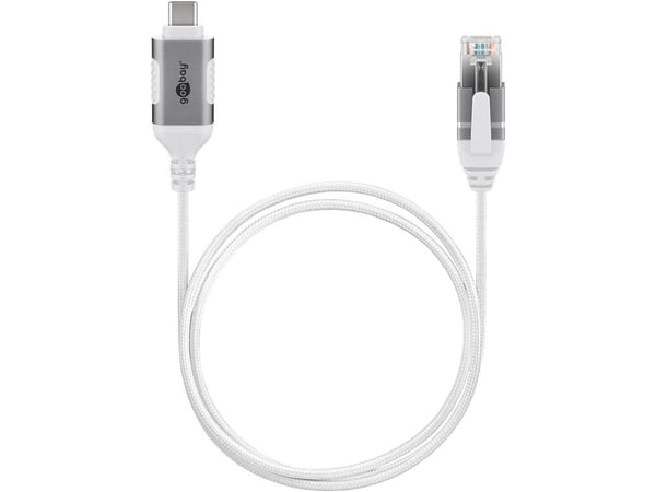 Goobay 74386, USB 3.1 type A, RJ45, 1,5 m, hvit