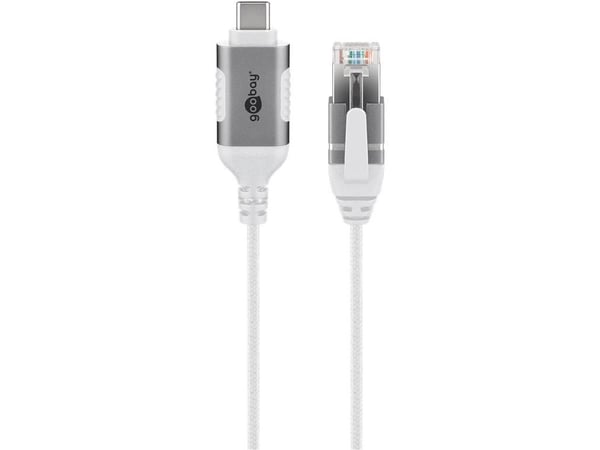 Goobay 74388, USB 3.1 tyyppi A, RJ45, 3 m, valkoinen