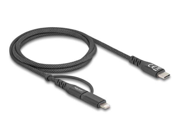 DeLOCK 81170, 1 m, USB C, USB C/Lightning, USB 2.0, musta