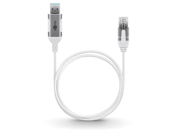 Goobay 74379, USB 3.0 typ A, RJ45, 2 m, vit