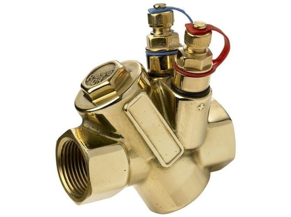 Frese alpha ventilhus DN25 - Uden indsats, 2 trykudtag, blinddæksel, DZR, muffe/muffe
