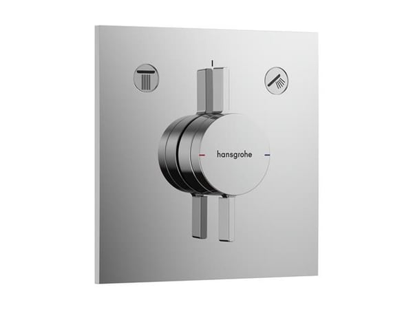 Termostat indb Duoturn E 2/udtag krom