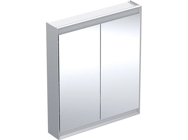 Spejlskab ONE 2 låg 90x75x15 aluminium
