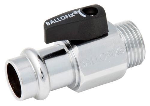 Broen Ballofix® med håndtag nippel/pres 1/2 x 15 mm