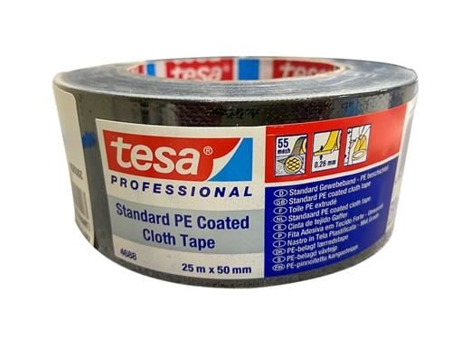 TESA 4688, Sort, Bunte, Emballasje/nedpakking, Reparering, Polyester, 25 m, 50 mm