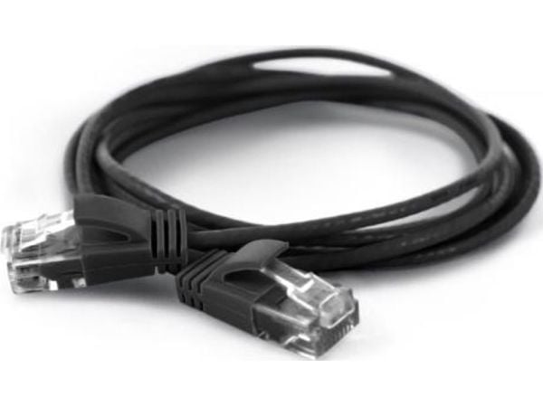 wantec - Koblingskabel (hann) til RJ-45 (hann) - CAT 6a - svart