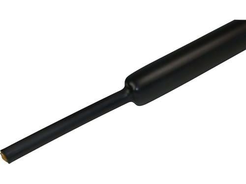 MELBYE Ohutseinäinen kutisteputkiMusta kutistesuhde Ø6/2mm liimalla, pituus 1M