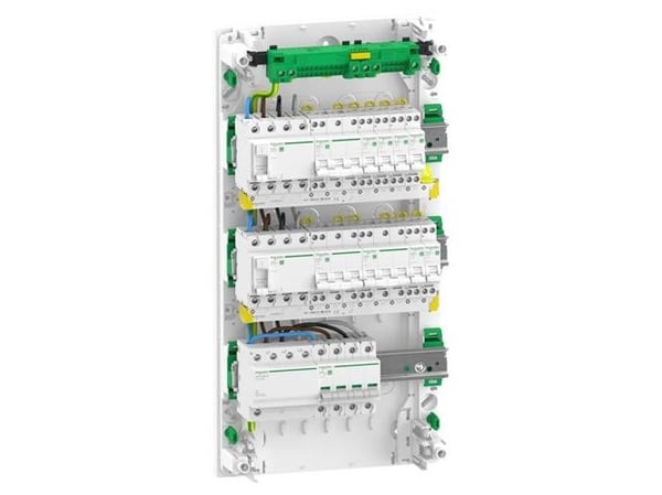 SCHNEIDER ELECTRIC Esiasennettu Resi9 XP PW-kytkintaulu, 3 riviä 13M: 1xAFB 1xSPD + 2xRCD + 1xC16A 1PN + 5xC10A 1PN 1xC16A 3PN + 2xC10A 3PN