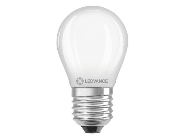 LEDVANCE LED-kruunu matta 470lm 4.8W/827 (40W) E27 himmennettävä