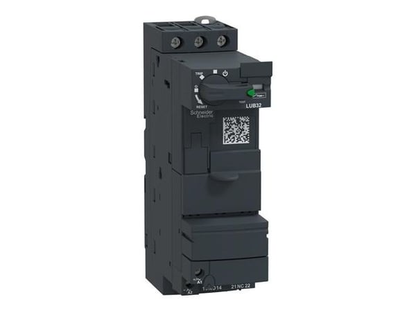 SCHNEIDER ELECTRIC TeSys -moottorinkäynnistinmoduuli U, perusmoduuli 32A 3-napainen + 1NO + 1NC -katkaisija ja kontaktori. Ruuviliitin