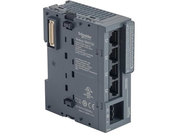 TM3-moduuli TESYS INTERFACE, 4XRJ45-liitännät voivat syöttää jopa 4 Tesys-moottorikäynnistintä