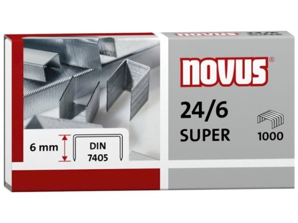 Novus 040-0026, Stiftepakker, 6 mm, Braketter, 1000 stifter, Stål, Rustfritt stål