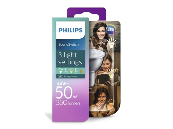 Philips Spot 8718696598580, 4,5 W, 50 W, GU10, 350 lm, 15000 timer, Kjølig hvit