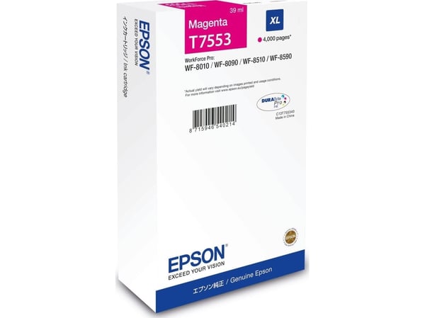 Epson T7553 - 39 ml - XL - magenta - original - boks - blekkpatron