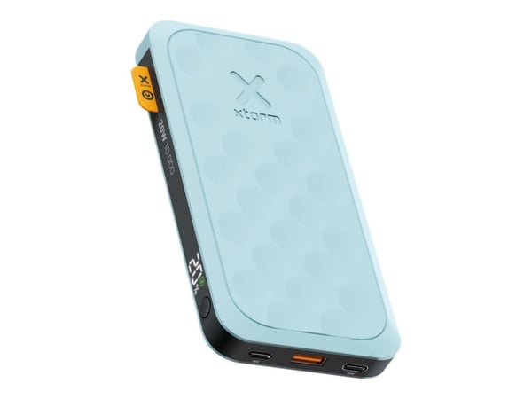 xtorm Fuel Series 5 - Strømbank - 10000 mAh - 20 watt - PD, QC 3.0 - 3 utgangskontakter (USB, 2 x USB-C) - blå