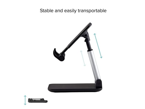 SBS TASTAND, E-Bok leser, Mobiltelefon/smarttelefon, Plate / UMPC, Passiv holder, Bord, Sort, Sølv