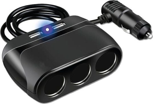 2GO 3-vägs bilfördelare + 2x USB
