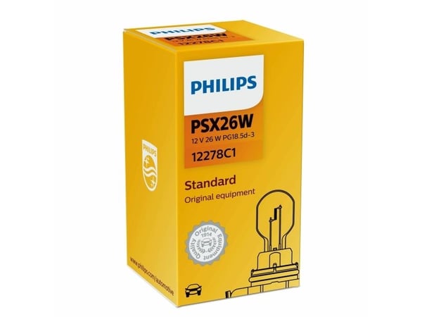Philips Standard 12278C1 Tradisjonelle kupé- og signallyspærer, 26 W, 12 V, PSX26W, Halogen, 1 stykker