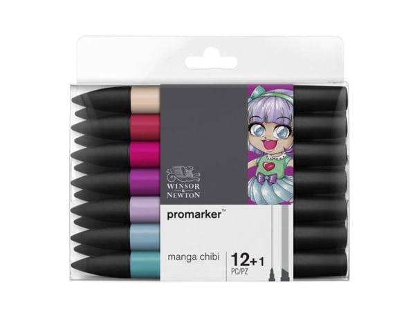 Winsor & Newton 884955070666, 13 stykker, Beige, Blå, Brun, Grønn, Grå, Rosa, Rød, Fiolett, Assortert, Sort, Rund, Alkoholbasert blekk