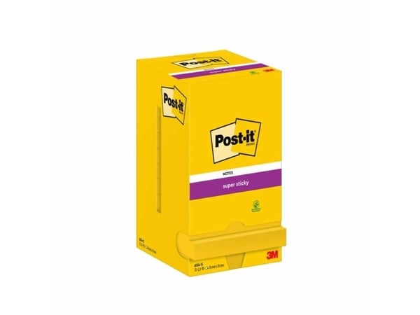 Post-It 7100290189, firkant, Gult, Papir, 76 mm, 76 mm, 90 ark