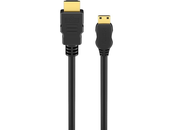 Goobay 74431, 3 m, HDMI-tyyppi A (vakio), HDMI Type C (Mini), 3D, 48 Gbit/s, musta