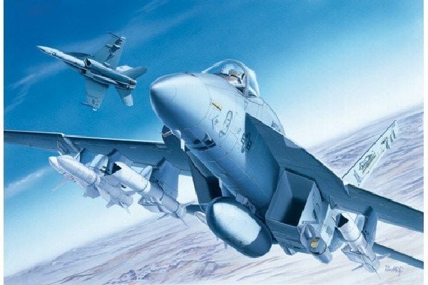 Italeri F/A - 18E Super Hornet, Monteringssett, 1:72, F/A - 18E Super Hornet, Militært luftfartøy, Flymodell, 250 mm